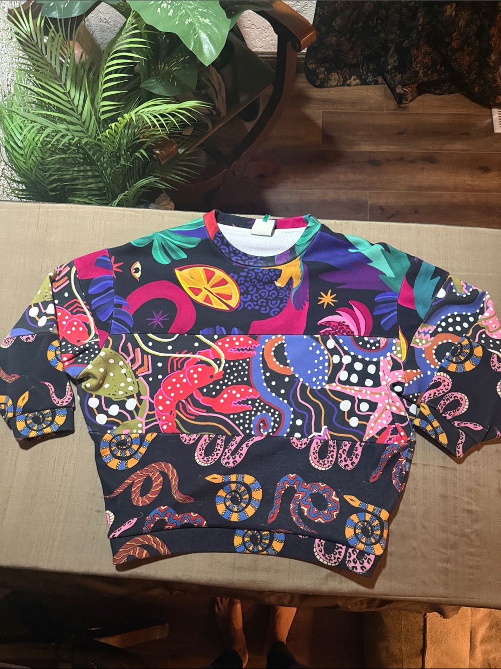 FarmRio Farm RioMulticolor Printed Crewneck Sweatshirt